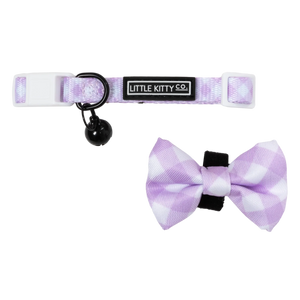 Little Kitty Co. ~ Berry Gingham ~ Cat Collar and Bow Tie