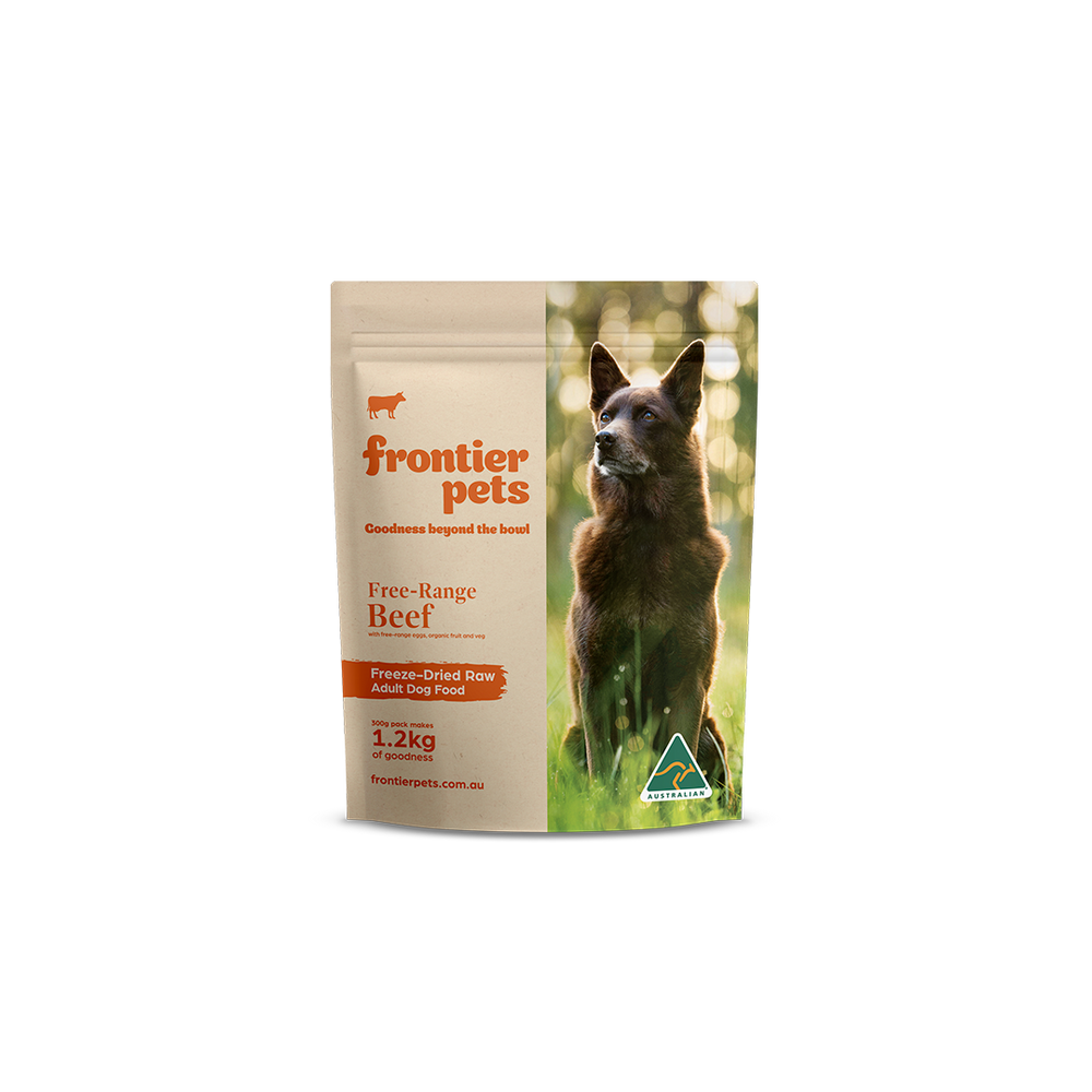 Frontier Pets ~ Free-Range Beef ~ Raw Freeze-Dried Dog Food ~ Adult