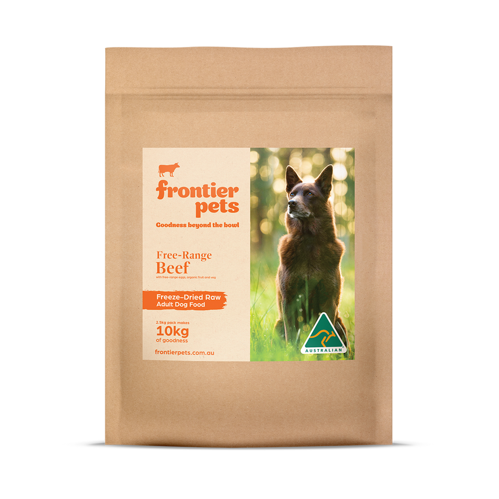 Frontier Pets ~ Free-Range Beef ~ Raw Freeze-Dried Dog Food ~ Adult