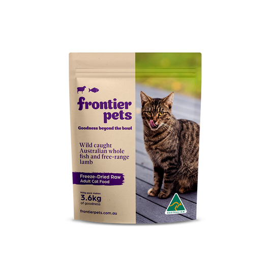 Frontier Pets ~ Free-Range Lamb and Wild Caught Salmon ~ Raw Freeze-Dried Cat Food ~ Adult Cat