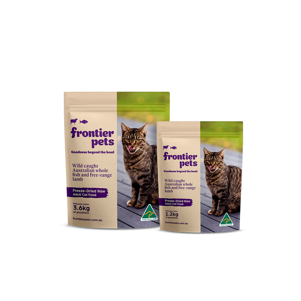 Frontier Pets ~ Free-Range Lamb and Wild Caught Salmon ~ Raw Freeze-Dried Cat Food ~ Adult Cat