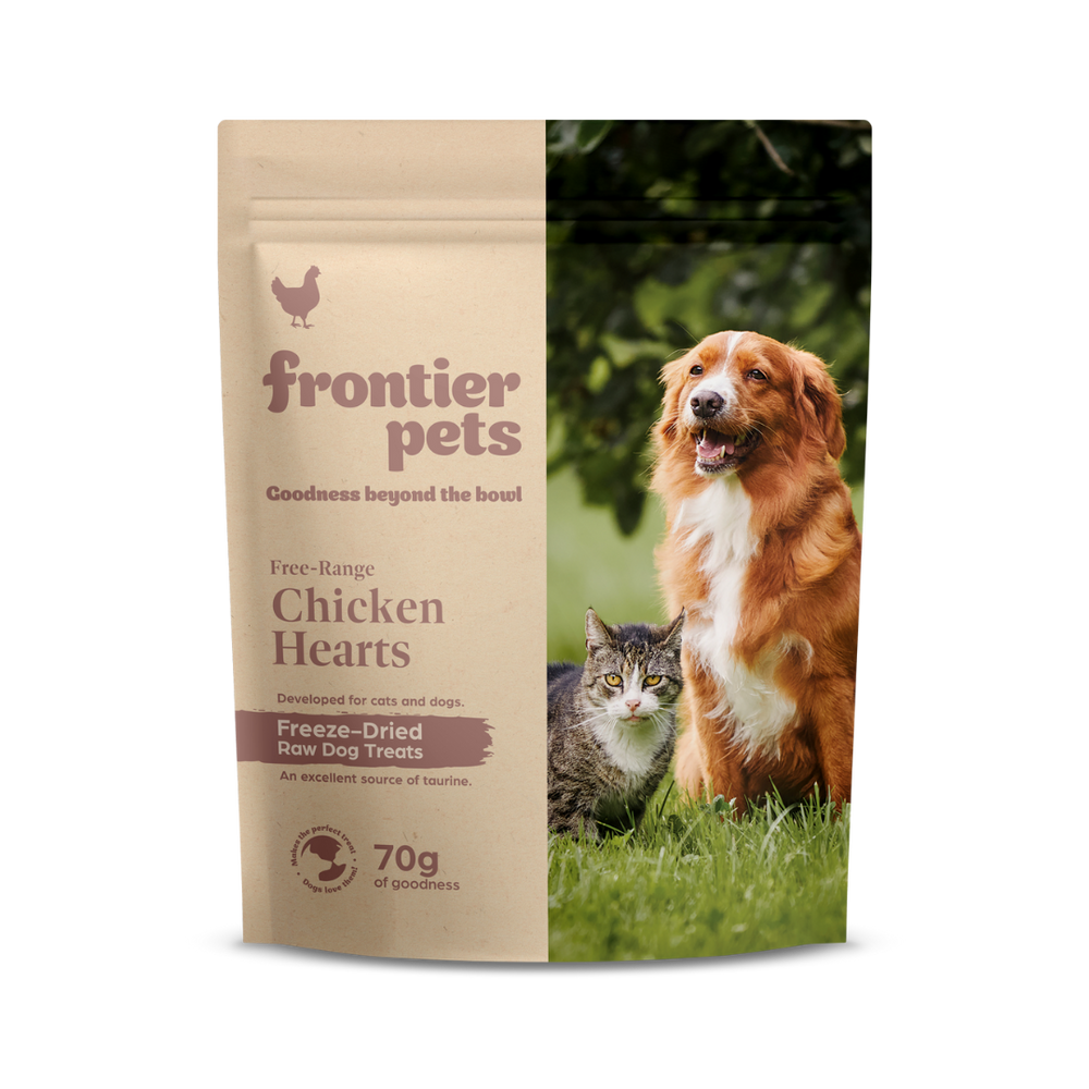 Frontier Pets ~ Free-Range Chicken Hearts ~ Raw Freeze-Dried Wholefood Treats ~ 70g