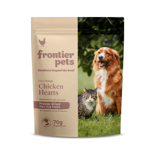 Frontier Pets ~ Free-Range Chicken Hearts ~ Raw Freeze-Dried Wholefood Treats ~ 70g