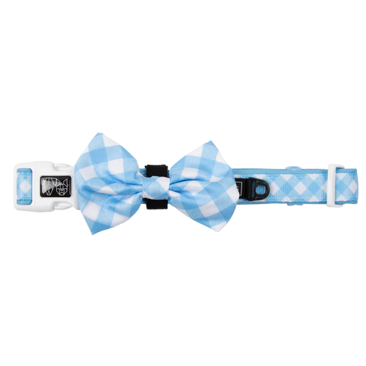 Big & Little Dogs ~ Blueberry Gingham ~ Dog Collar