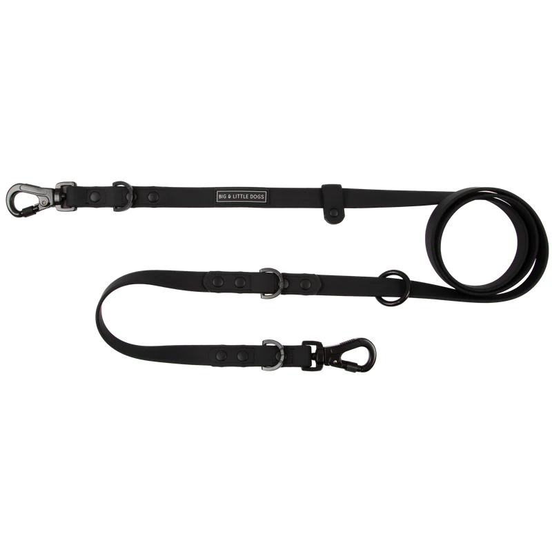 Big & Little Dogs ~ 6-in-1 Multi-function waterproof Lead ~ Black