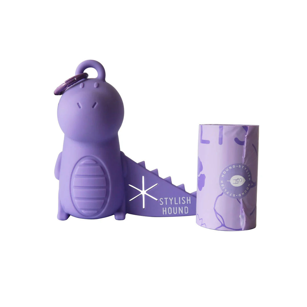 Stylish Hound ~ Dino poo bag holder ~ Lilac