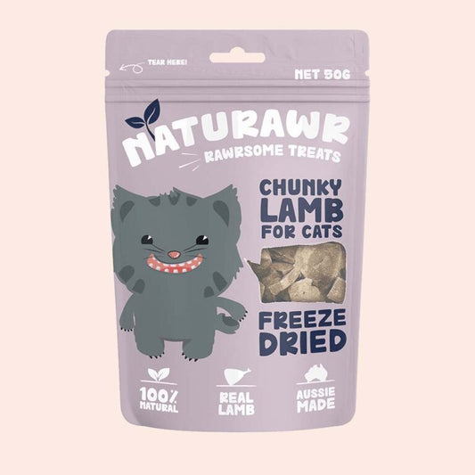 Naturawr ~ Chunky Lamb ~ Freeze Dried Cat Treats ~ 50g