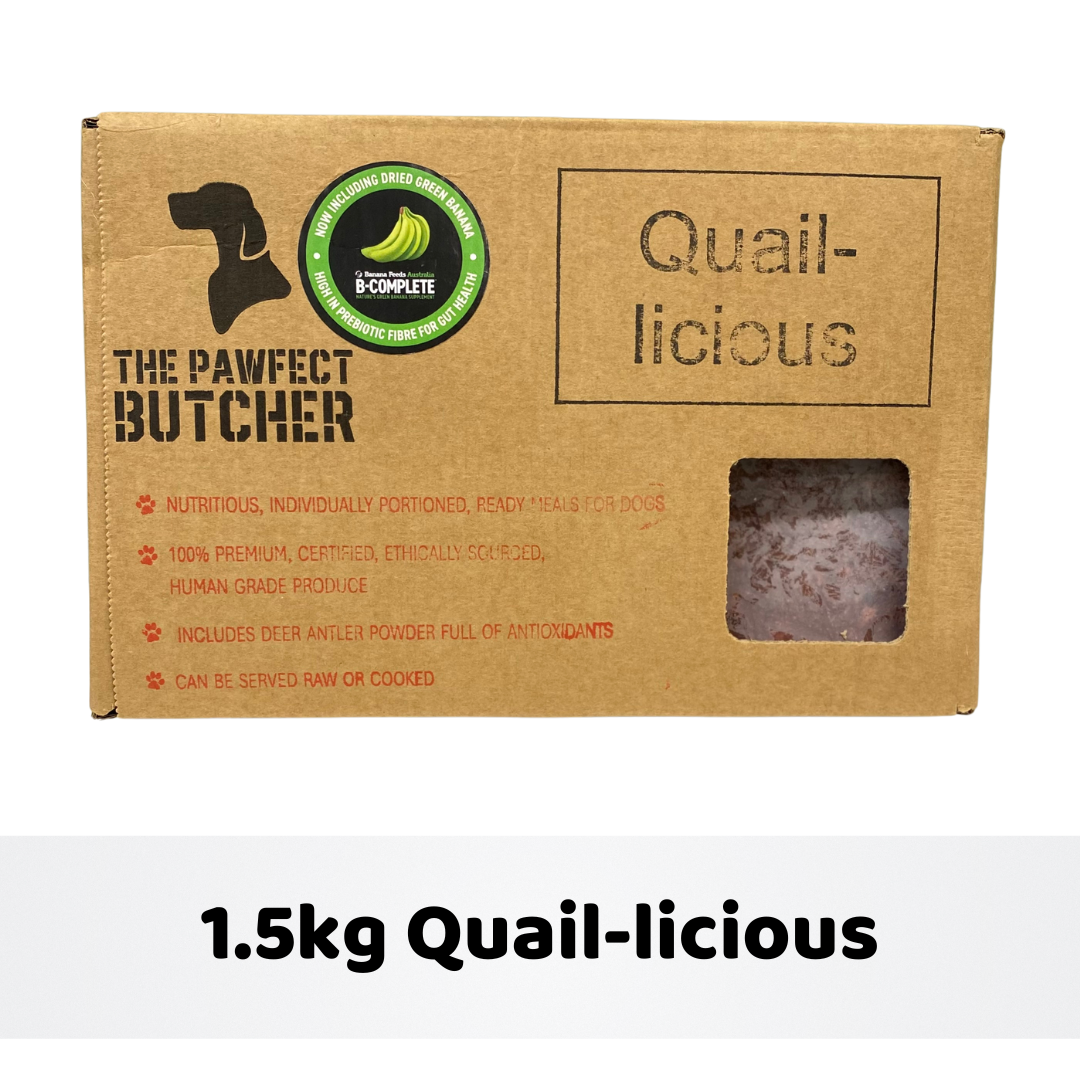 The Pawfect Butcher ~ Quail-icious ~ Raw Dog Food ~ 1.5kg