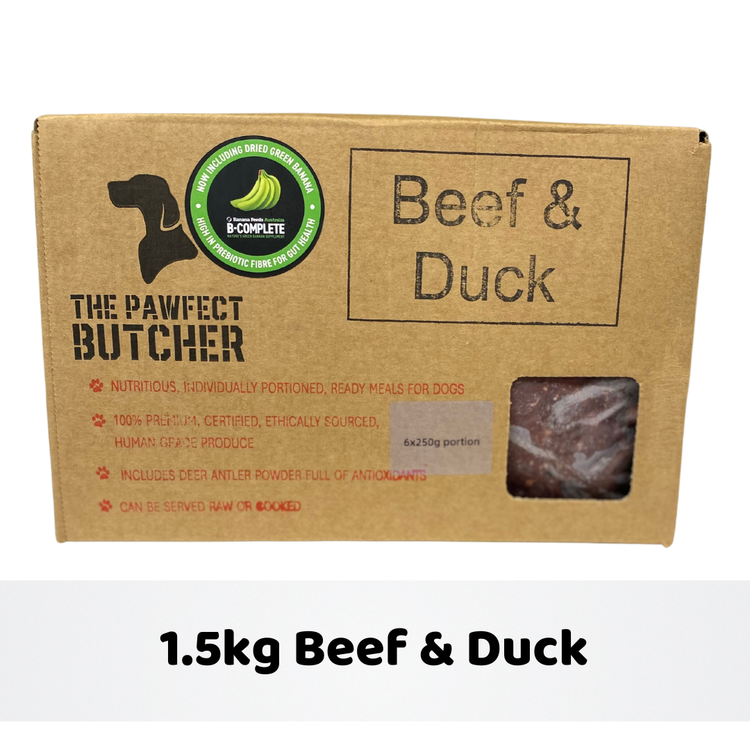 The Pawfect Butcher ~ Beef and Duck ~ Raw Dog Food ~ 1.5kg