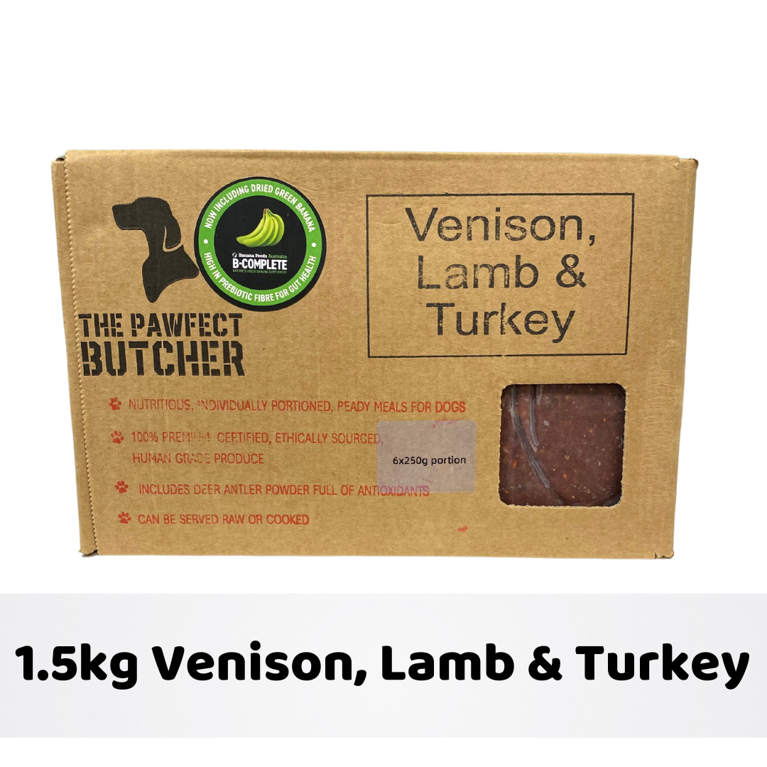 The Pawfect Butcher ~ Venison, Lamb & Turkey Blend ~ Raw Dog Food ~ 1.5kg