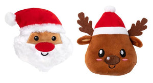 Fuzzyard ~ Santa and Reindeer ~ Two Pack Christmas Plush Dog Toy