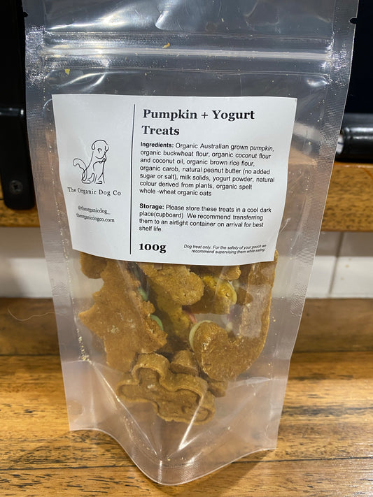 The Organic Dog Co. ~ Pumpkin & Yoghurt Treats ~ 100g