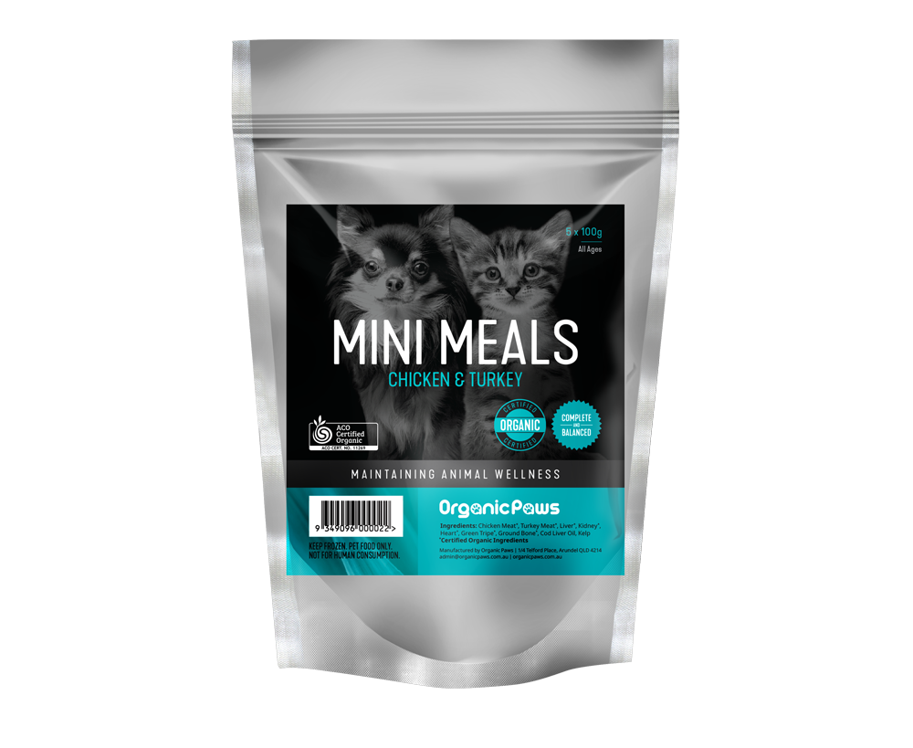 Organic Paws ~ Turkey & Chicken Mini Meals ~ 500g