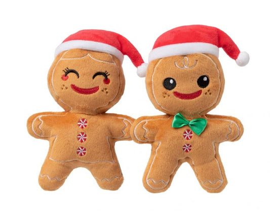 Fuzzyard Christmas ~ Mr. and Mrs. Gingerbread ~ Two Pack Plush Toy