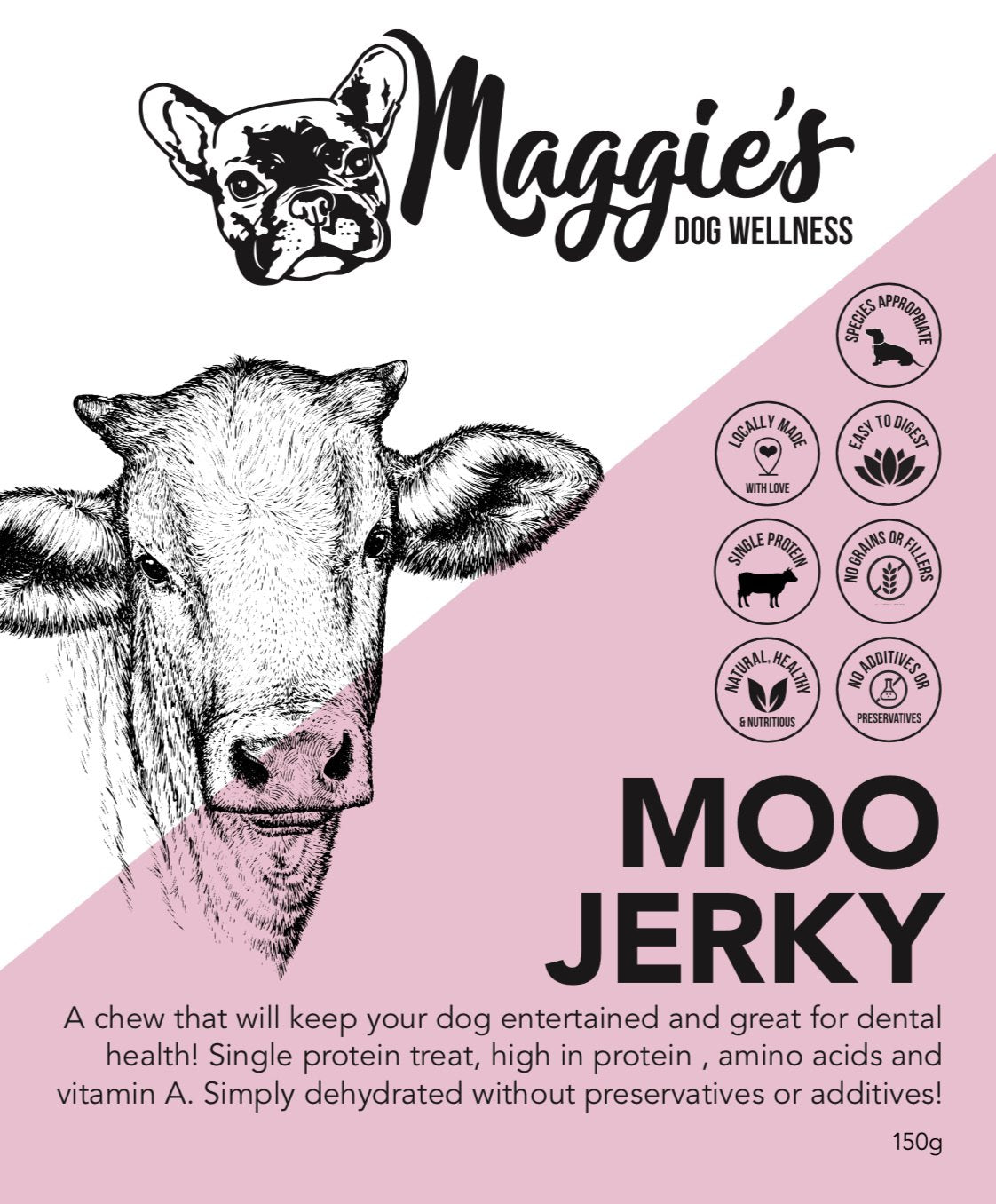 Maggie's Treats - Moo Jerky - Maggies Dog Wellness