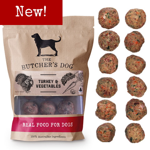 The Butchers Dog ~ Turkey & Vegetable Balls ~ 500g ~ PREORDER