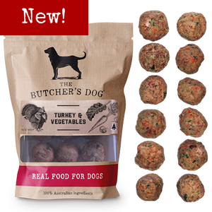 The Butchers Dog ~ Turkey & Vegetable Balls ~ 500g ~ PREORDER