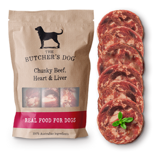 The Butchers Dog ~ Chunky Beef, Heart & Liver ~ 1.55kg ~ PREORDER