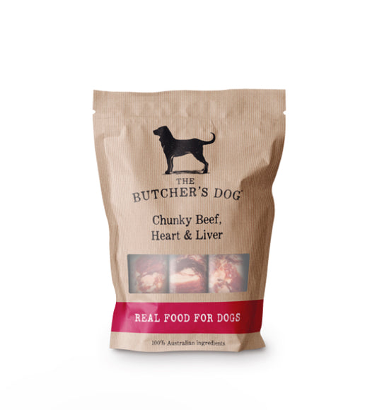 The Butchers Dog ~ Chunky Beef, Heart & Liver ~ 1.5kg ~ PREORDER